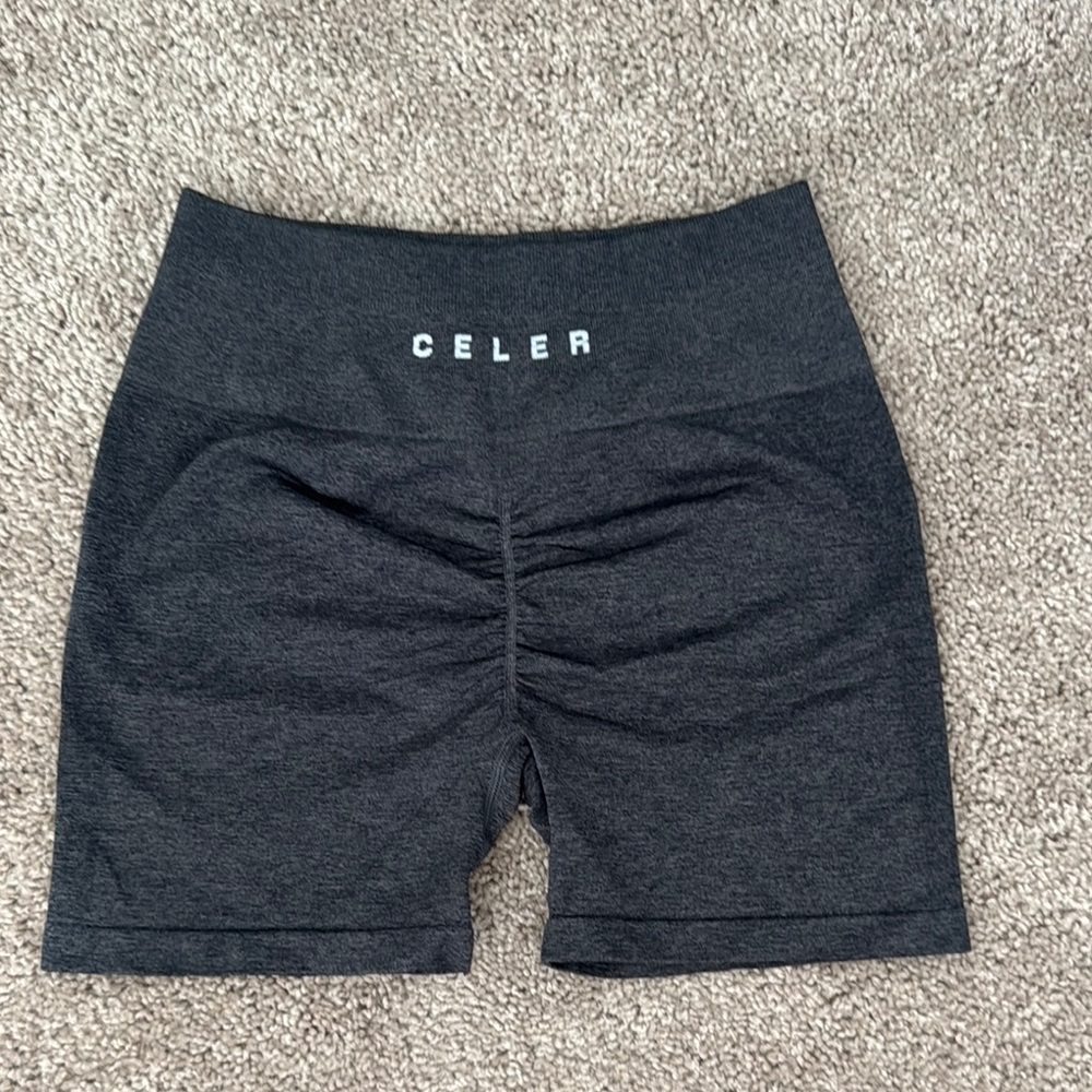 Celer Dark Gray Seamless Biker Shorts